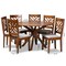 Baxton Studio Norah Modern and Contemporary Grey Fabric and Walnut Brown Finished Wood 7-Piece Dining Set 177-10547-10893-Zoro - alternate 9